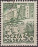Poland 1951 Construction 30 GR Green Scott 528